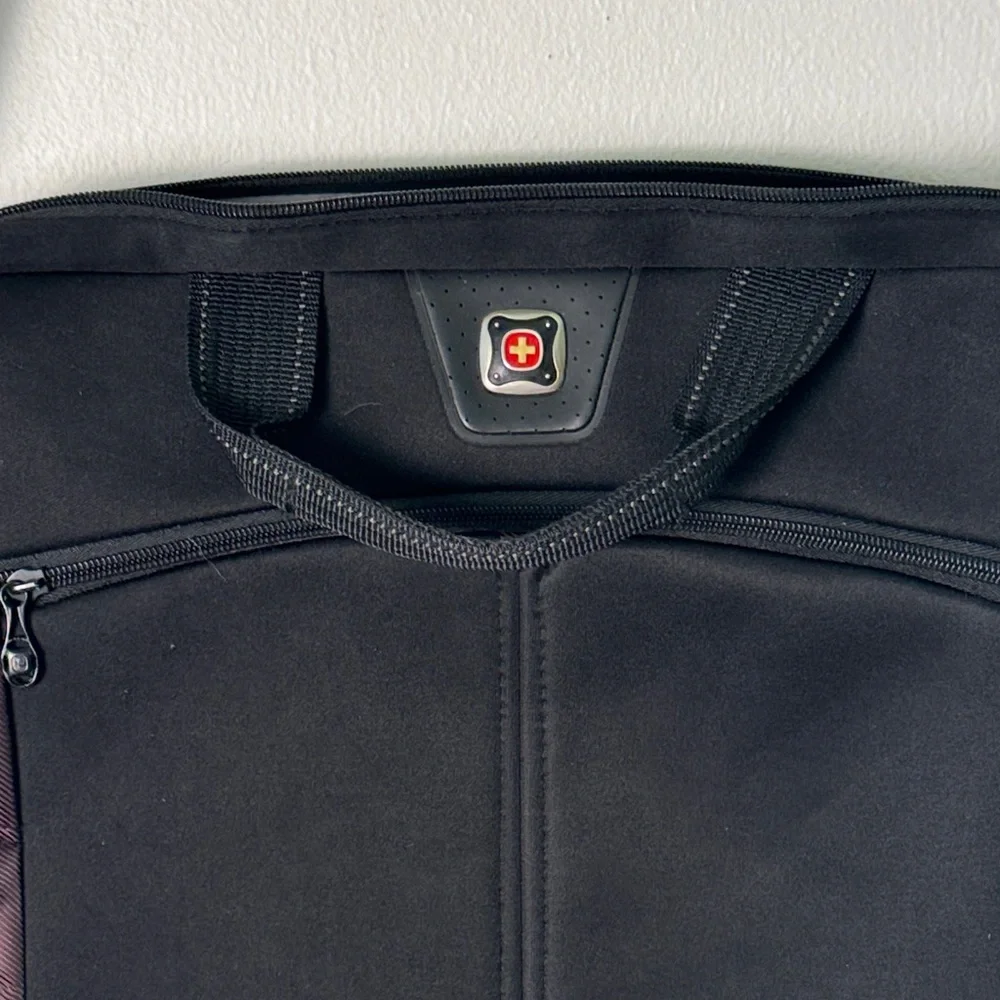 Swiss Gear Stylish Black and Maroon Men's Messenger Crossbody‎ Laptop Bag